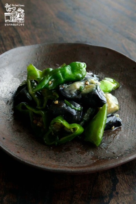 茄子と万願寺唐辛子の油煮