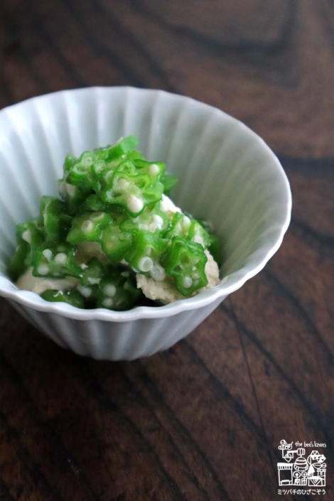 手作り豆腐オクラがけ