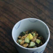 納豆とぬか漬けのきゅうり
