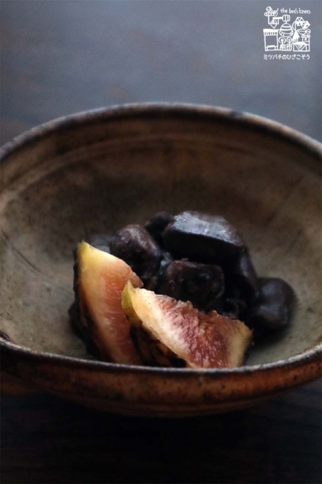 鶏レバーのいちじく赤ワイン煮