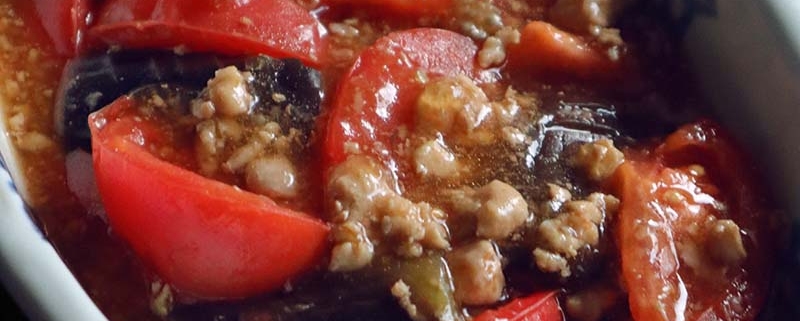トマトと茄子のそぼろ煮