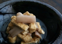 里芋の葉柄「ずいき」のお浸し
