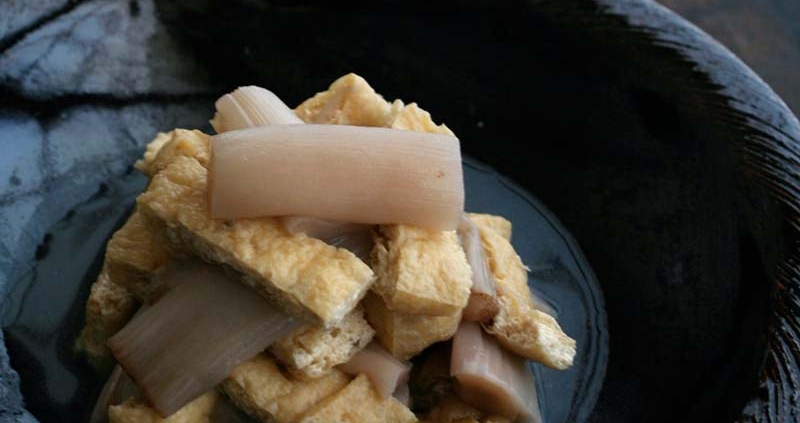 里芋の葉柄「ずいき」のお浸し