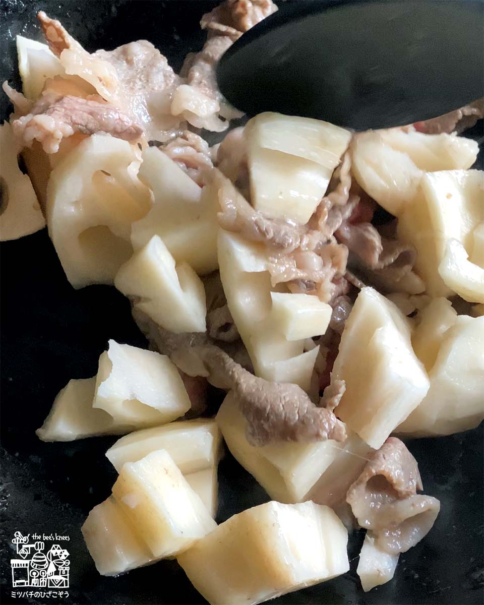 れんこんと牛こま切れ肉