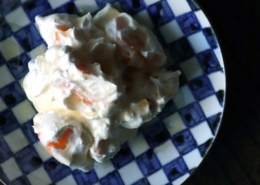 柿のグリークヨーグルトとホイップクリーム和え