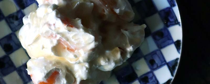 柿のグリークヨーグルトとホイップクリーム和え